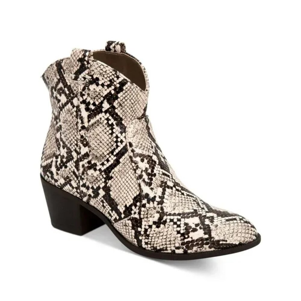 Style & Co. Mykenna Snake Print Ankle Booties Western Cowgirl Sz.‎ 7.5